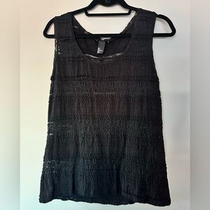 H&M Black Textured Sleeveless Tank